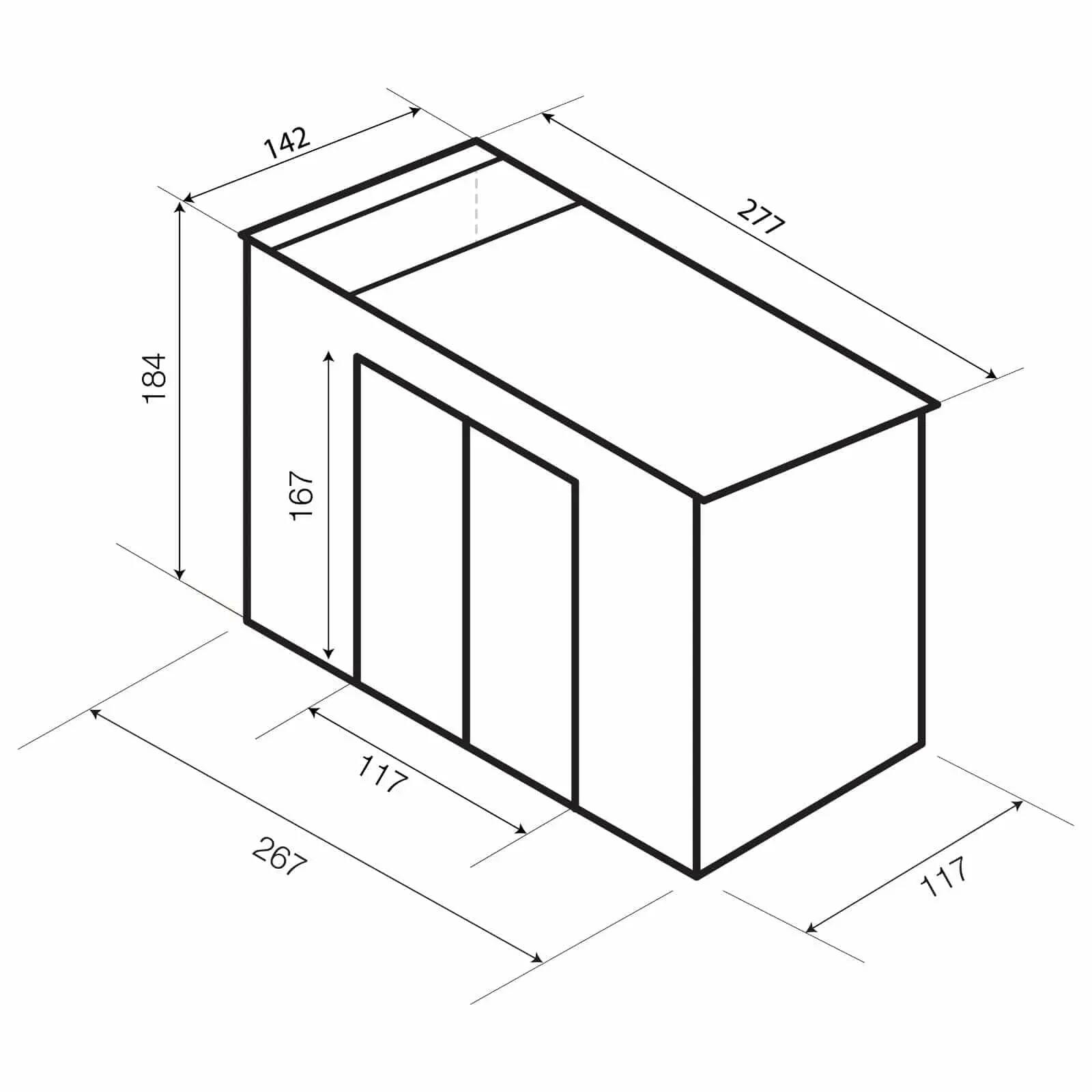 Caseta Metálica Gardiun Rutland 3,93 m² Exterior 142x277x184 cm Acero Galvanizad 4/4