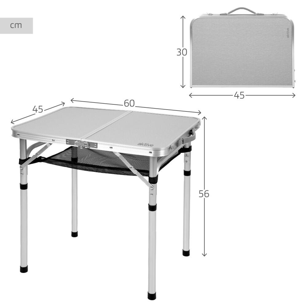 Aktive Table pliable camping valise antidérapante beige avec auxiliaire rouge 4/7