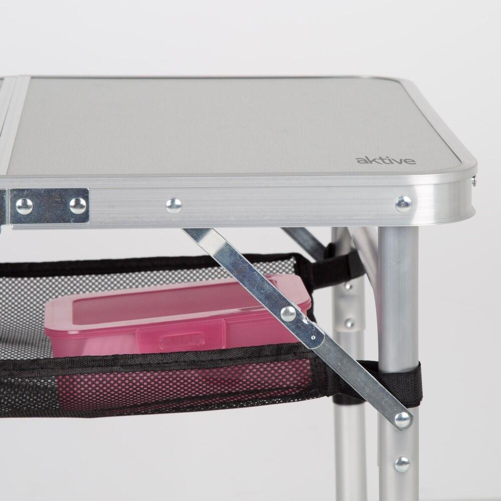 Aktive Table pliable camping valise antidérapante beige avec auxiliaire rouge 3/7