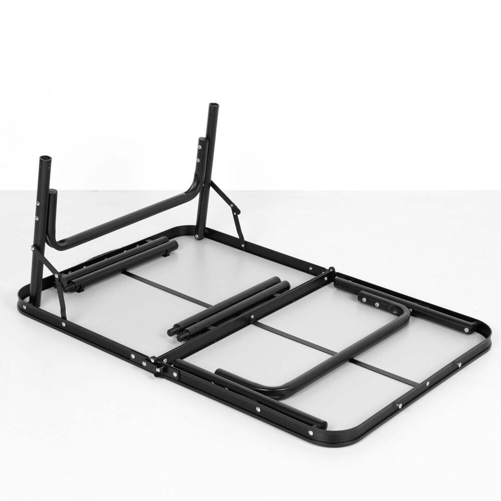 Aktive Mesa de acampamento dobrável preta antiderrapante, sistema de nivelamento 5/7