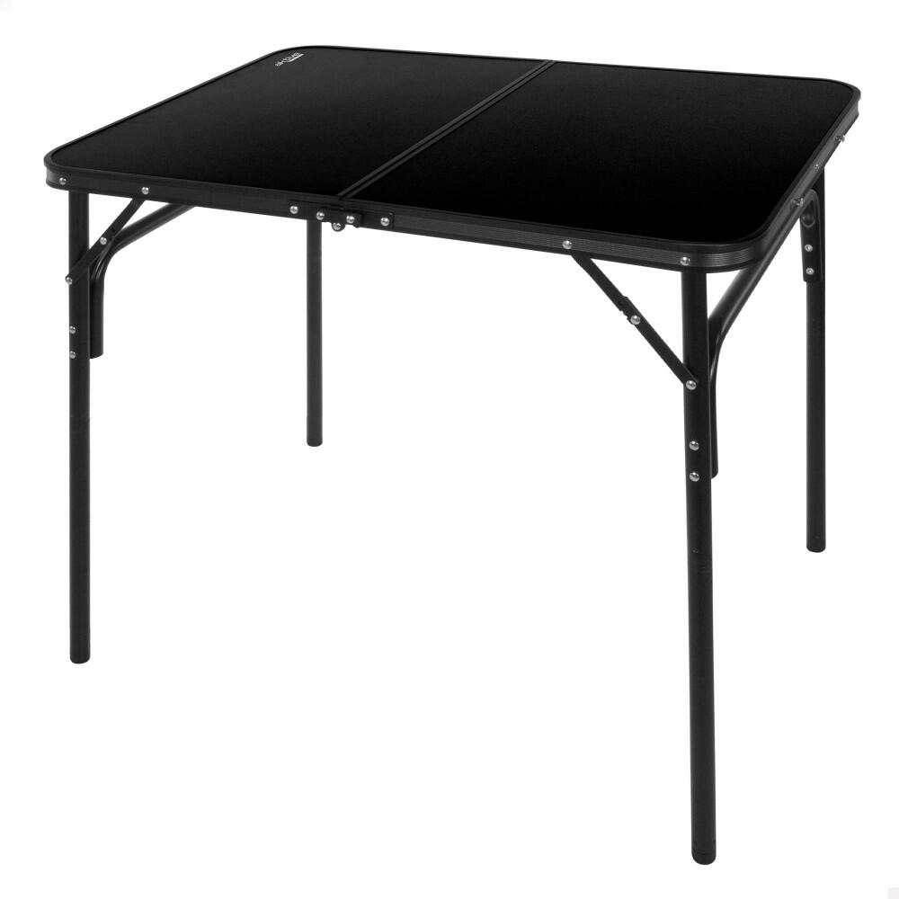 AKTIVE Aktive Mesa de acampamento dobrável preto antiderrapante sistema de nivelamento