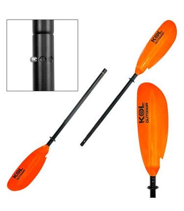 Pagaie kayak aluminium démontable 2 parties verte – légère (< 1 kg), asymétrique