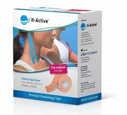 QUERALTO 6 rotoli di Kinesiotape bendaggio k-active beige 5cmx5m