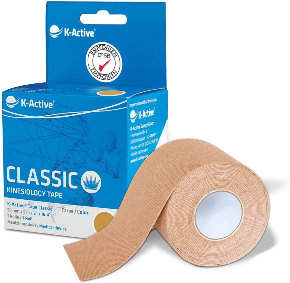 QUERALTO 1 rolo de Kinesiotape K-Active Bandage bege 5cmx5m