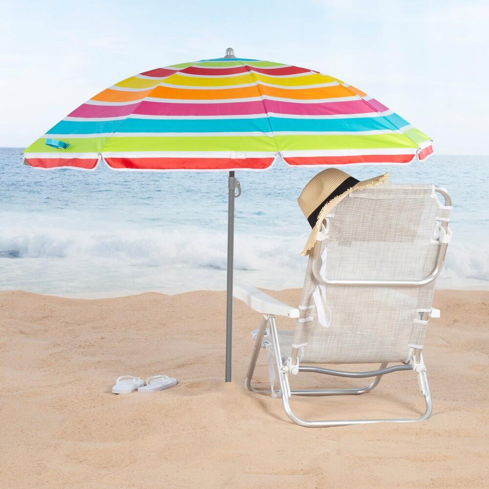 Aktive Parapluie de plage 8 tiges 160 cm rayé couleurs 2/7