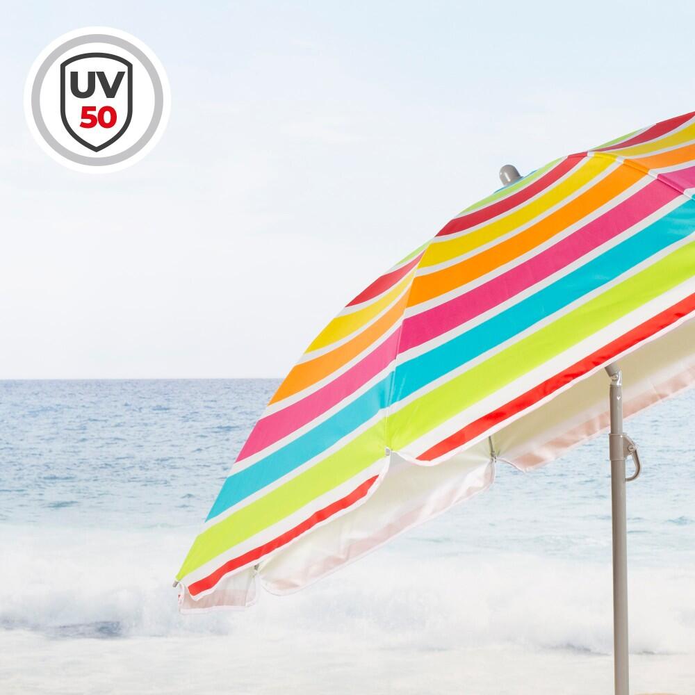 Aktive Parapluie de plage 8 tiges 160 cm rayé couleurs 3/7