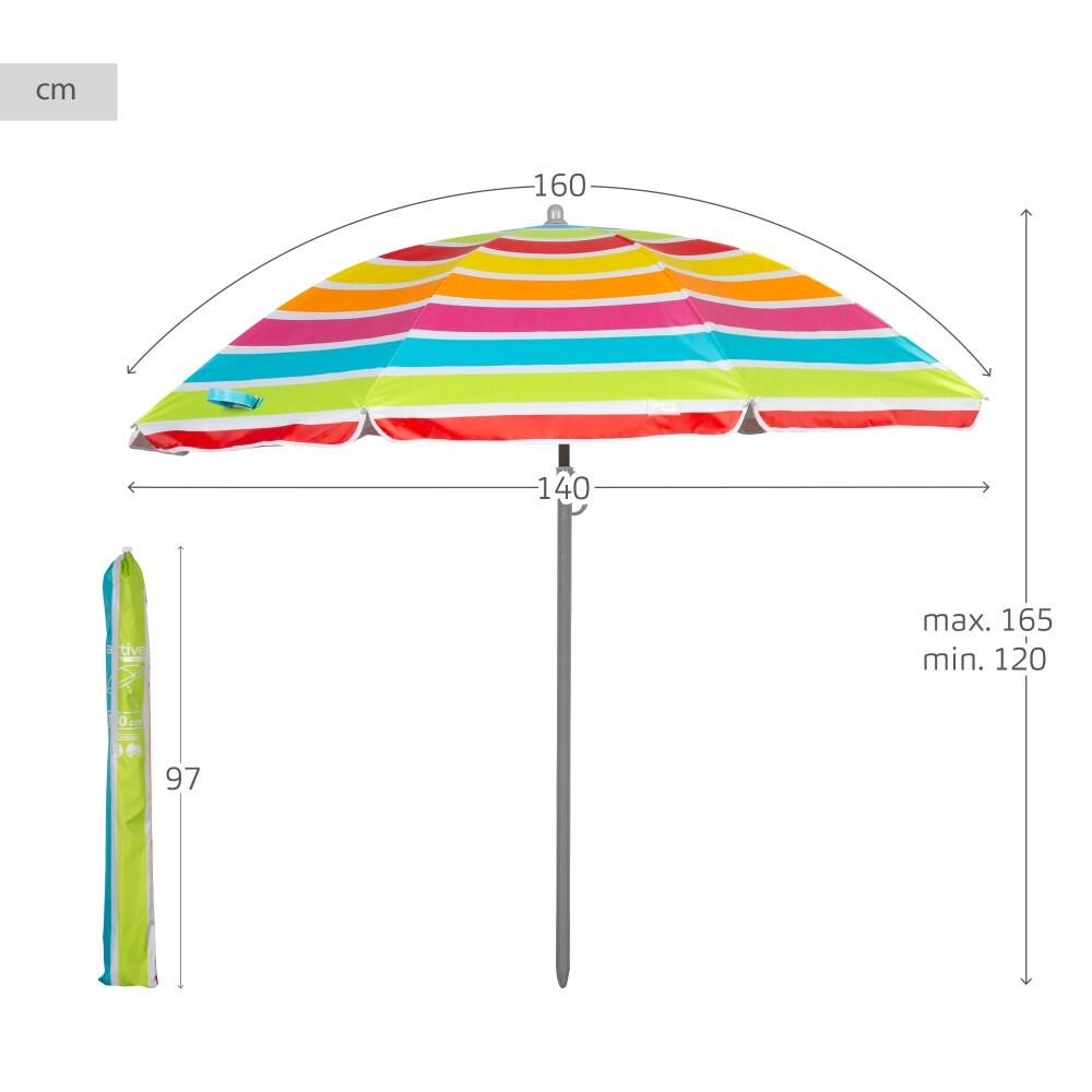Aktive Parapluie de plage 8 tiges 160 cm rayé couleurs 4/7