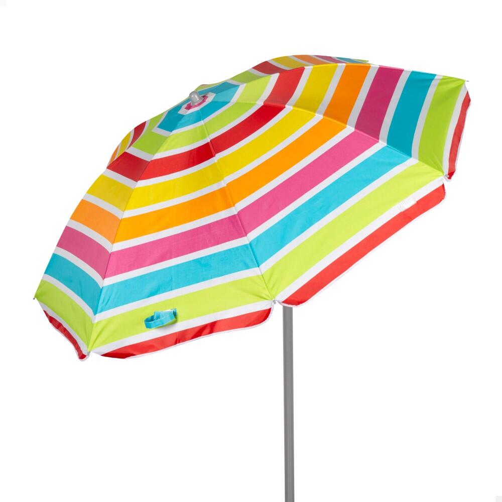 Aktive Guarda-sol de praia 8 varetas 160 cm cores às riscas