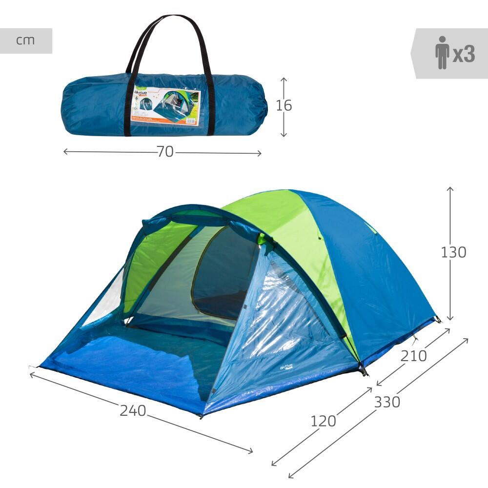 Tente de camping Aktive pour 3 personnes avec Avance 4/7