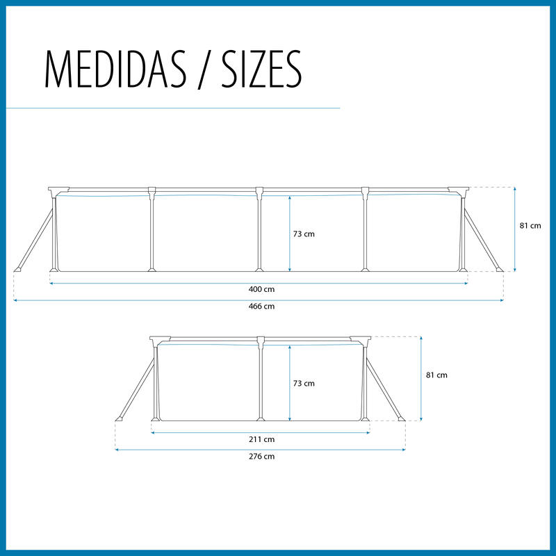 Piscine Bestway SPLASH FRAME POOL400x211x81cm cartouche
