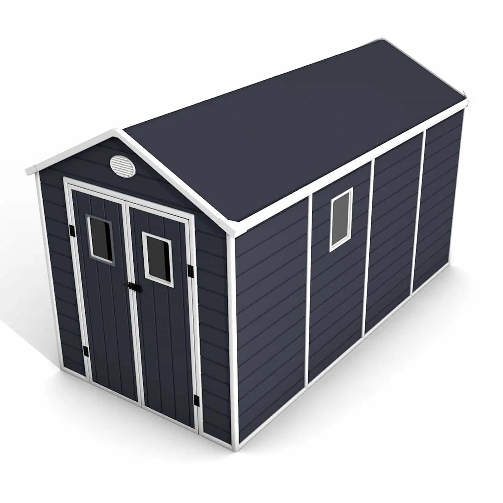 Caseta de Resina de Jardín Gardiun Zoe C - 6,99 m² 190x368x226 cm con Suelo Gris 3/5