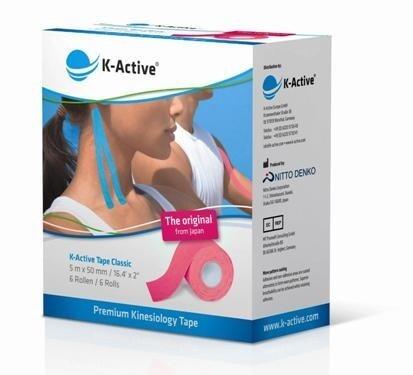 6 rouleaux de Kinesiotape k-active rose 5cmx5m