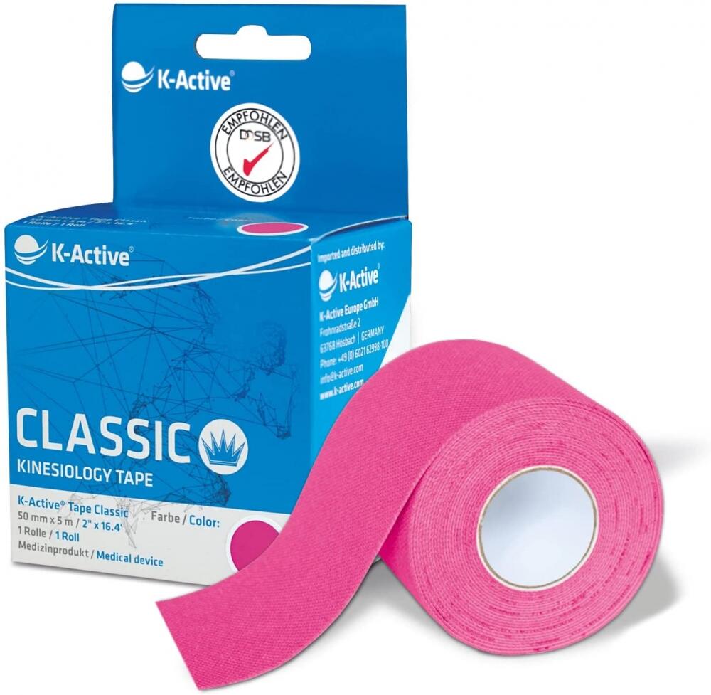QUERALTO 1 rotolo di benda kinesiotape k-active rosa 5cmx5m