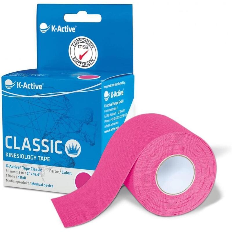 1 rouleau de bande Kinesiotape k-active rose 5cmx5m