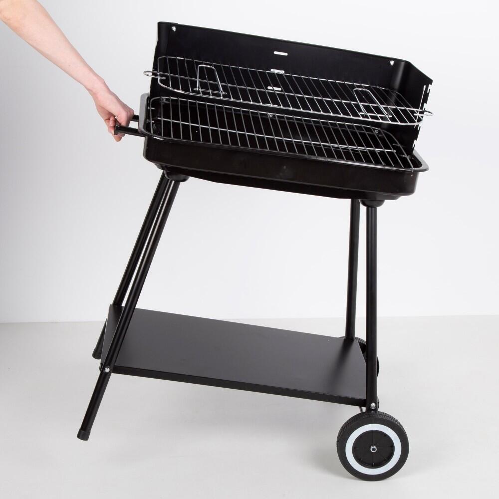 Aktive Barbacoa portátil carbón regulable en altura c/2 ruedas y asa transporte 6/7