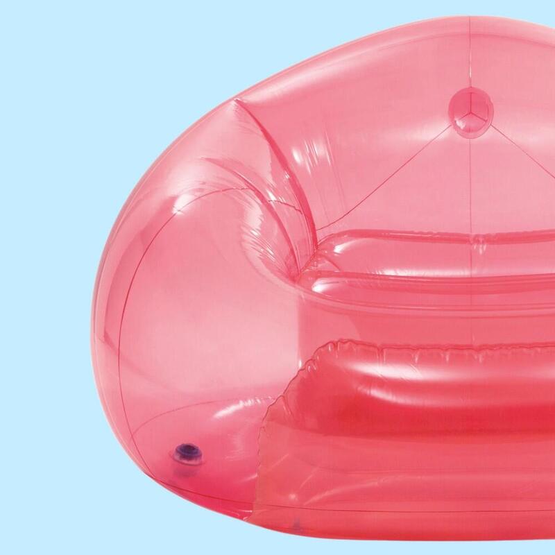 Poltrona inflável individual rosa transparente 137x127x74 cm INTEX