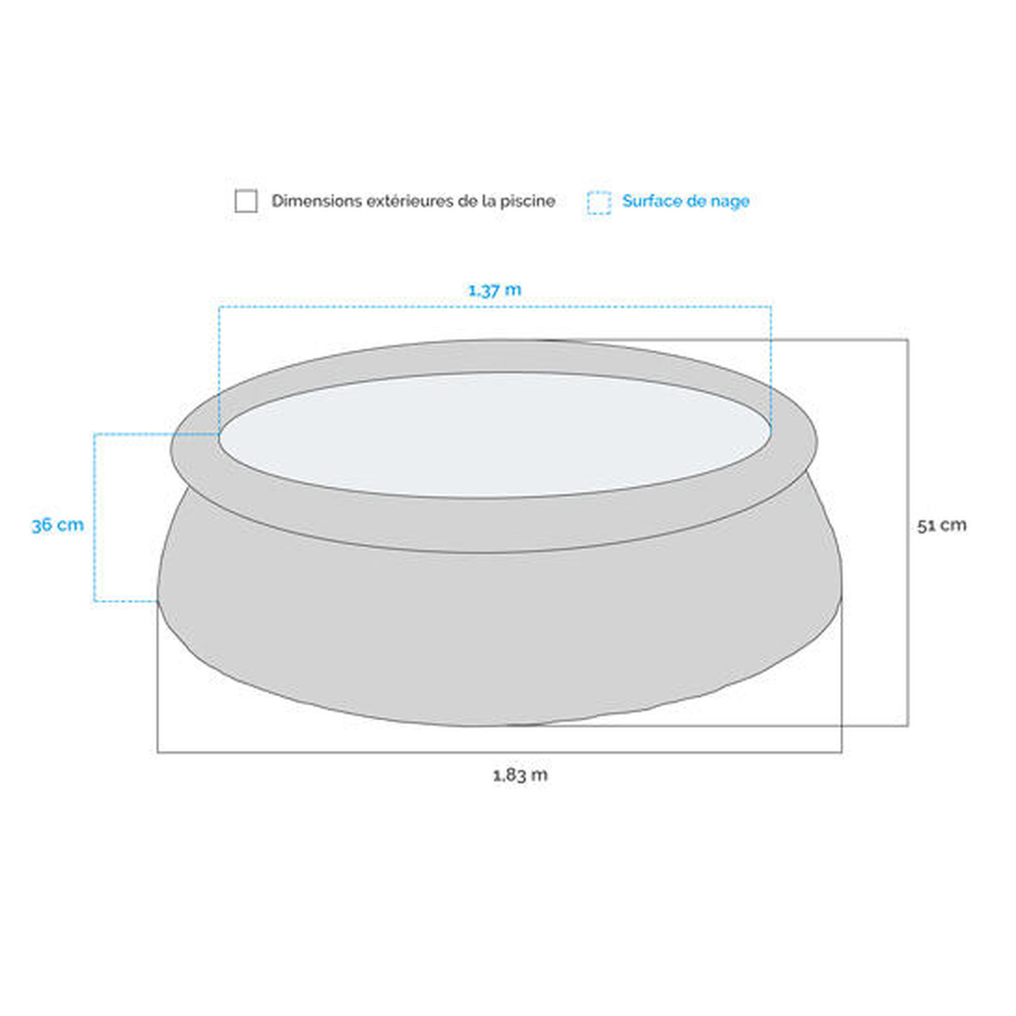 Kit de montage rapide pour piscine 183x51 cm