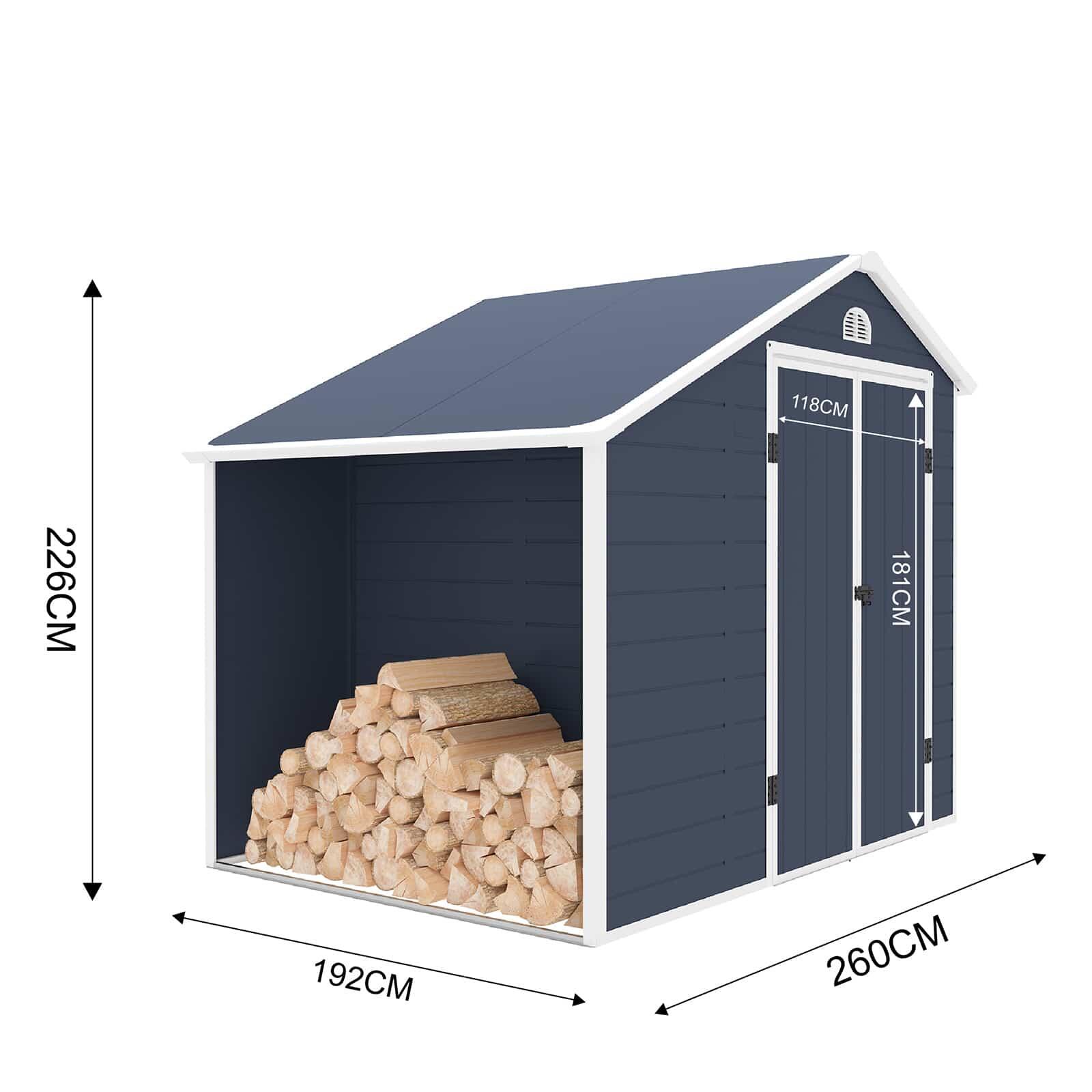 Caseta de Resina Jardín Gardiun Sylvana B- 5 m² con Leñero Exterior 260x192x226 4/5