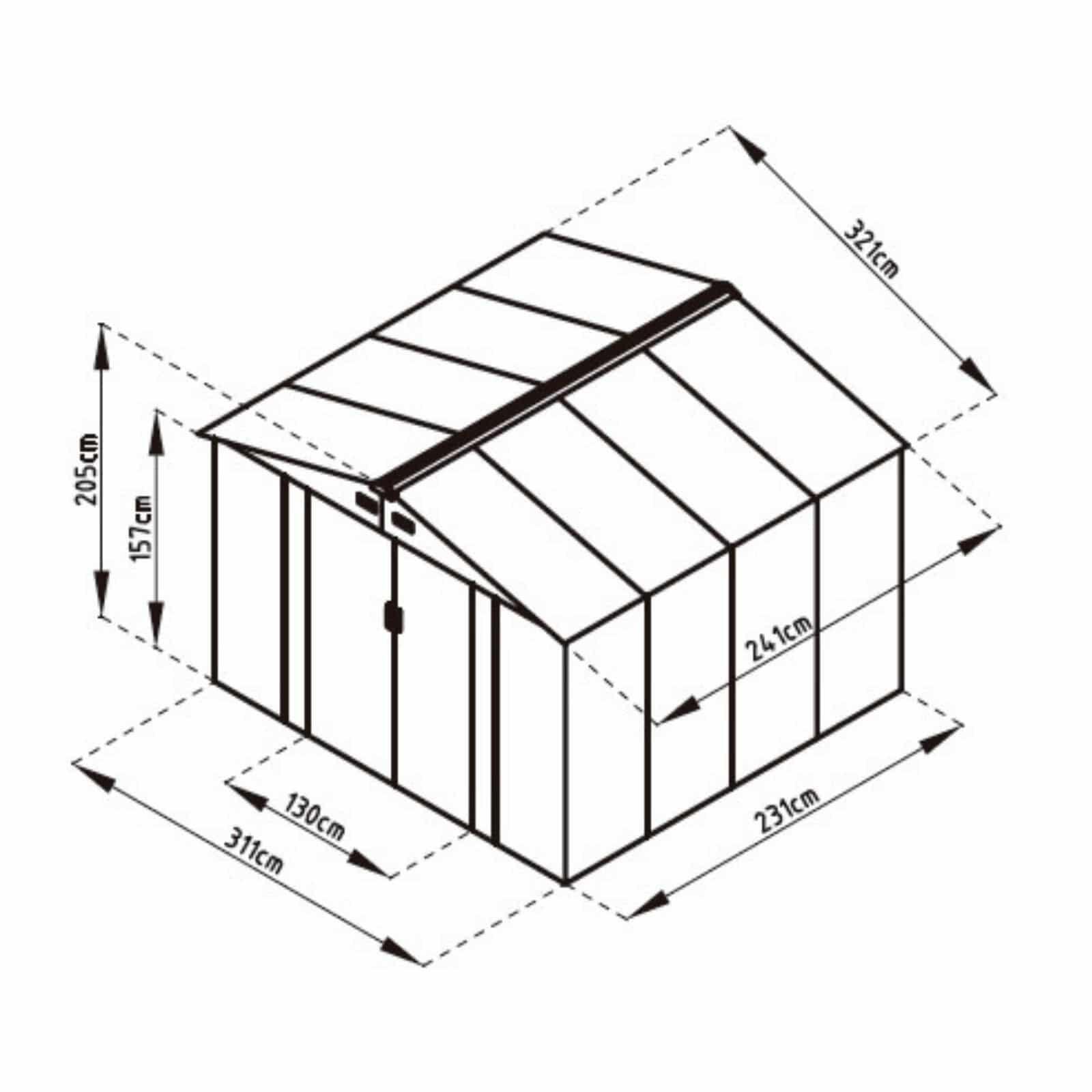 Caseta Metálica Gardiun Bristol 7,74 m² Exterior 321x241x205 cm Acero Galvanizad 5/5