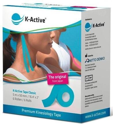 Kinesiotape Bandage K-Active 5cmx5m | 6 Rouleaux | Diverses couleurs