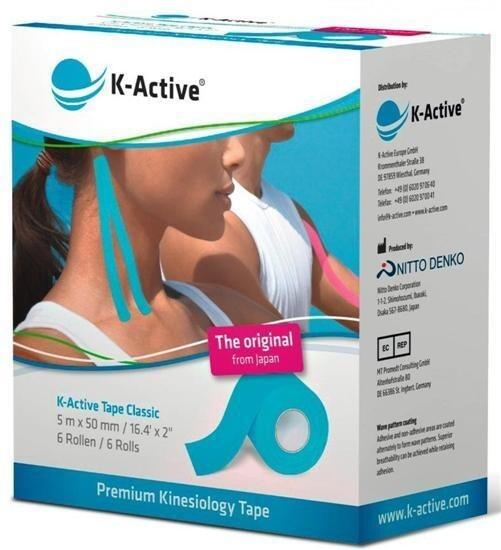 Kinesiotape Bandage K-Active 5cmx5m | 6 Rouleaux | Diverses couleurs