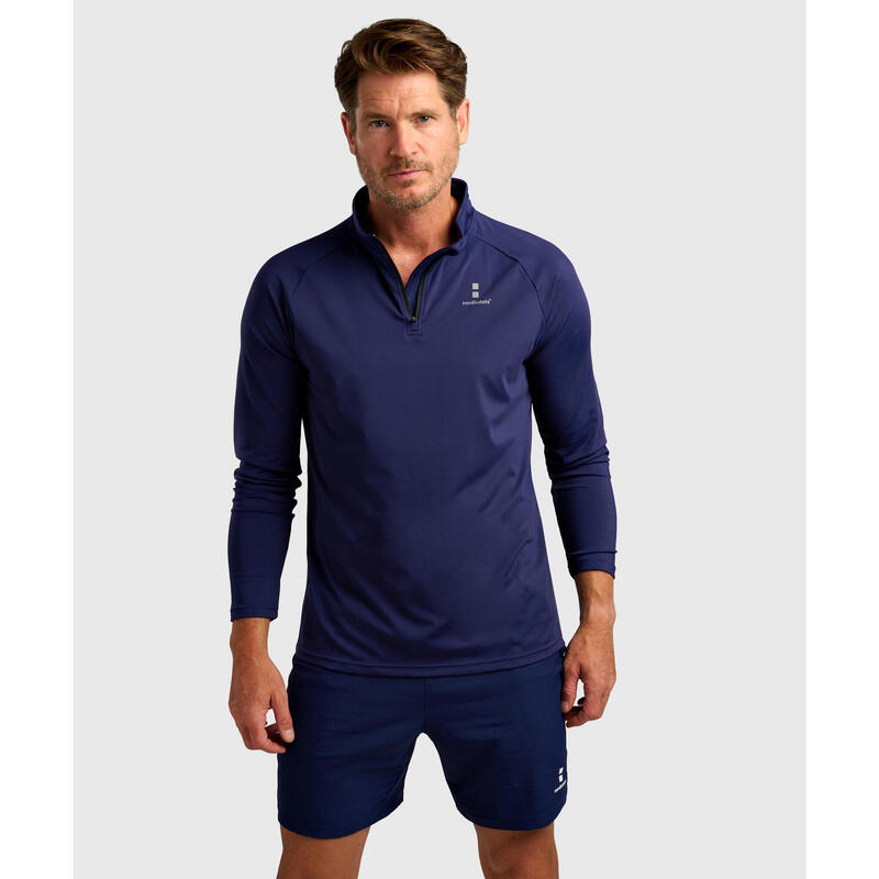 Performance Langarmshirt mit 1/4 Reißverschluss Tennis/Padel Herren Marineblauer