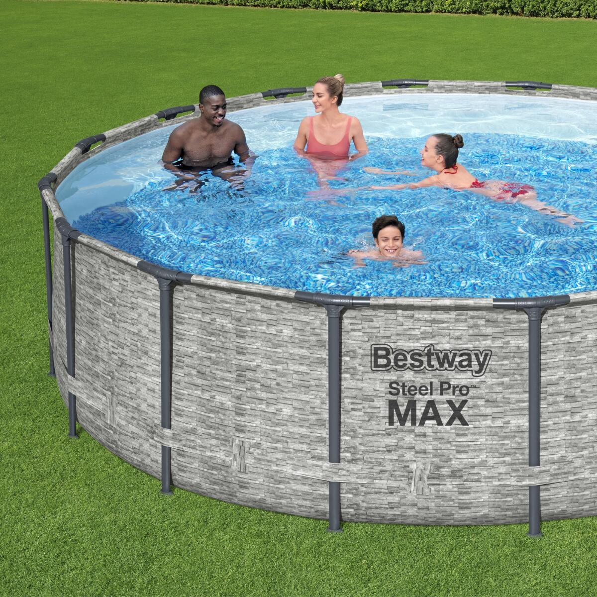 Bestway 16ft x 48" Steel Pro MAX Round Above Ground Swimming Pool 2/7