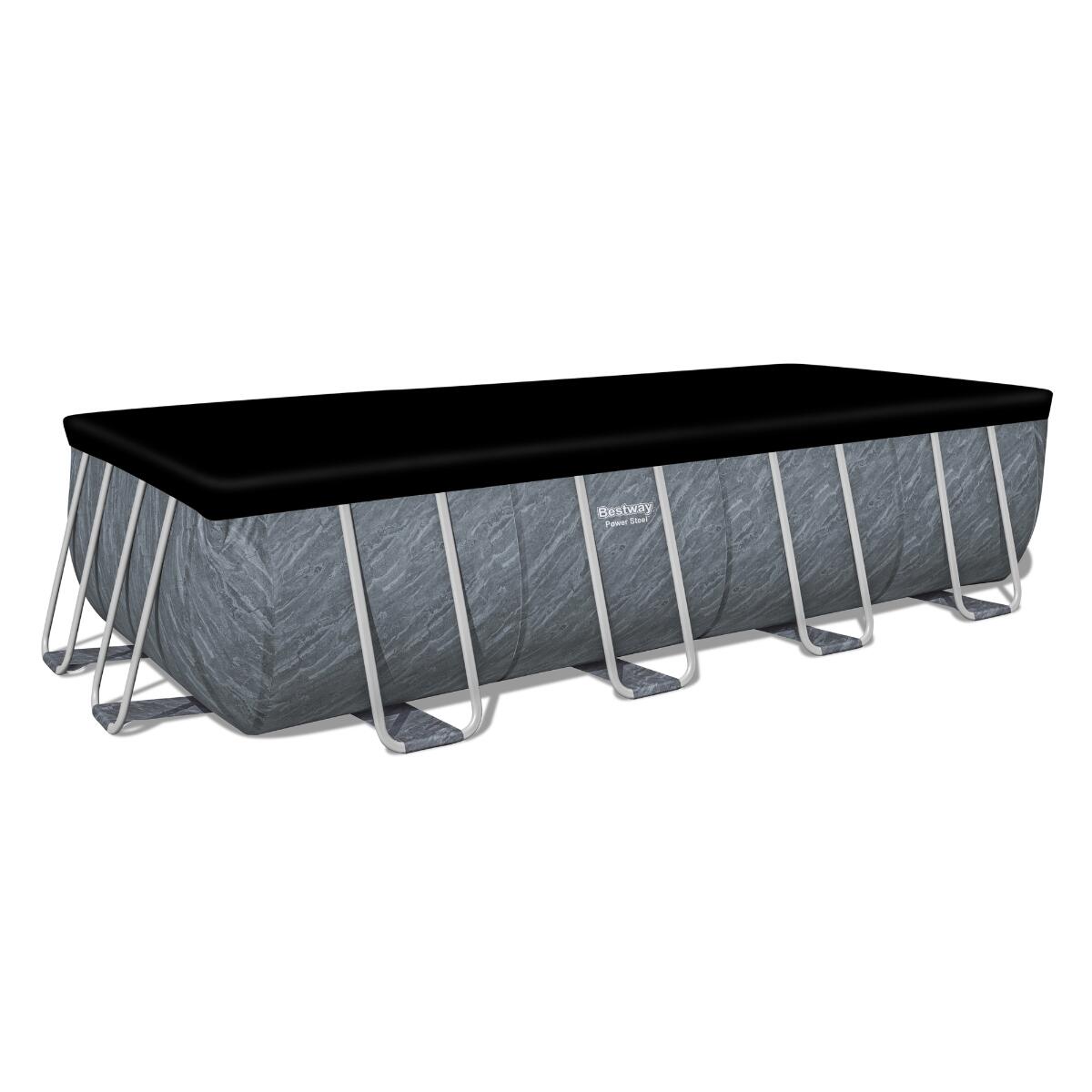 Bestway 18ft x 9ft x 48" Rectangular Power Steel Above Ground Pool 5/6