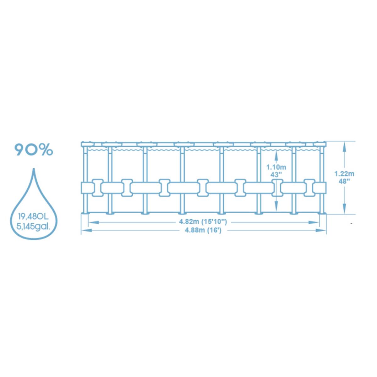 Bestway 16ft x 48" Steel Pro MAX Round Above Ground Swimming Pool 7/7