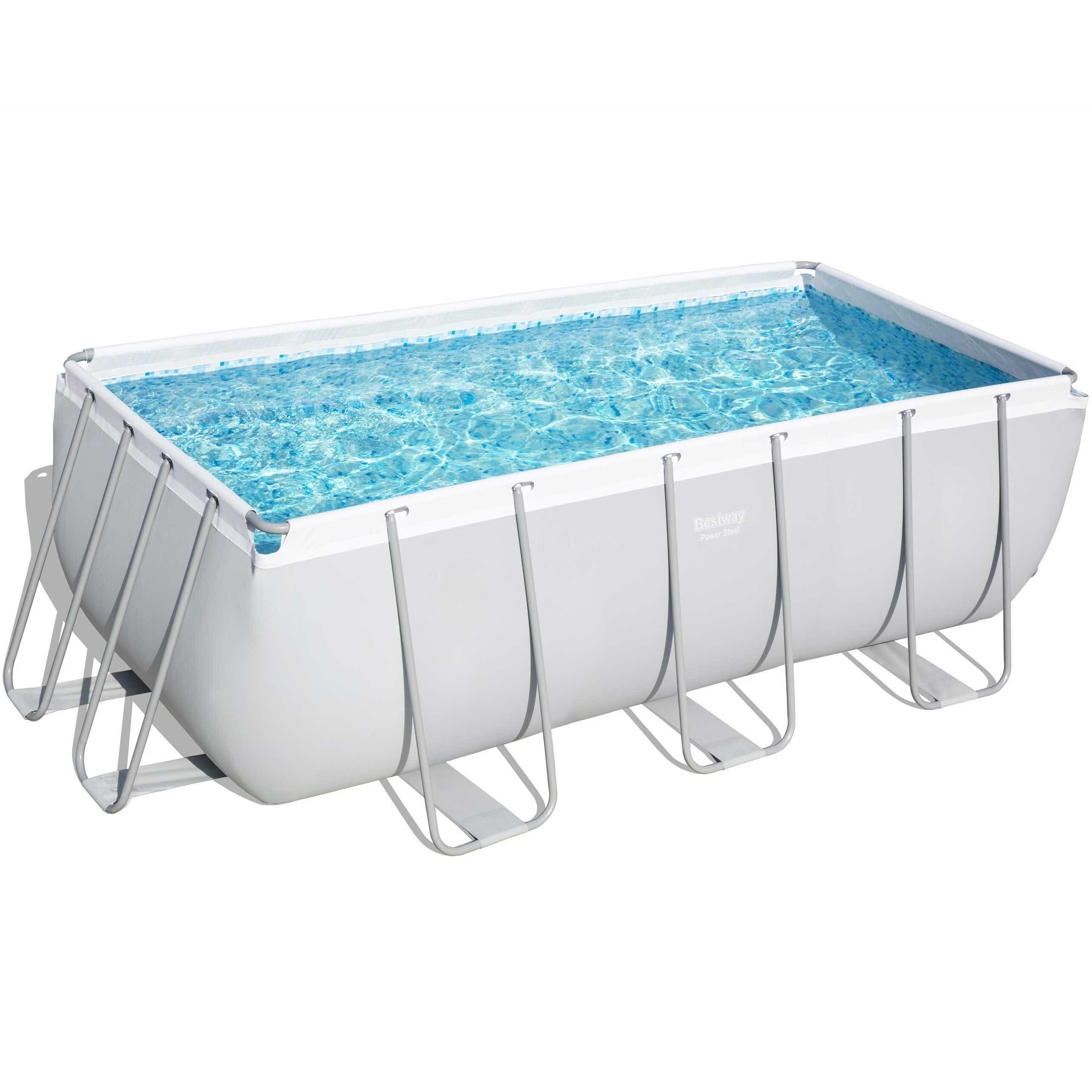 BESTWAY Bestway 13ft 6" x 6ft 7" x 48" Rectangular Power Steel Above Pool