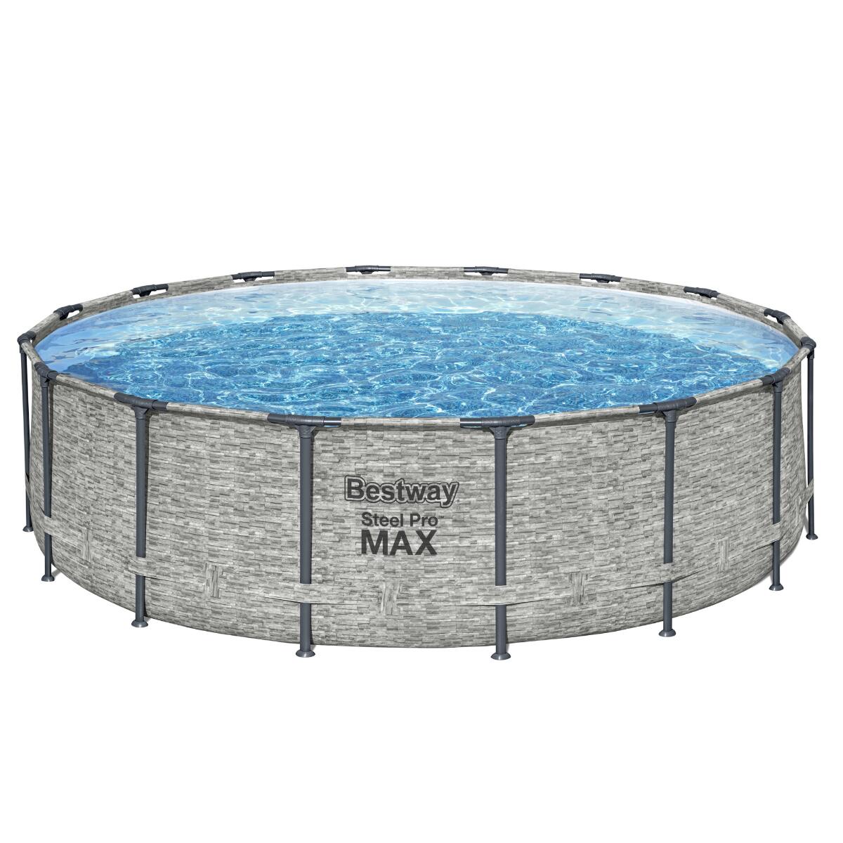 Bestway 16ft x 48" Steel Pro MAX Round Above Ground Swimming Pool 1/7