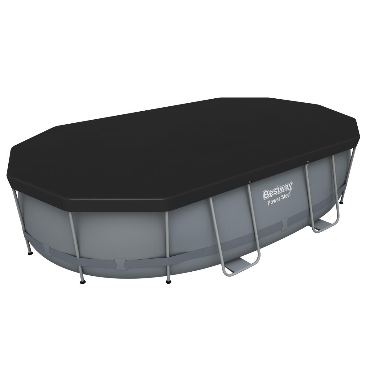 Bestway 16ft x 10ft x 42" Oval Power Steel Above Ground Pool 5/7