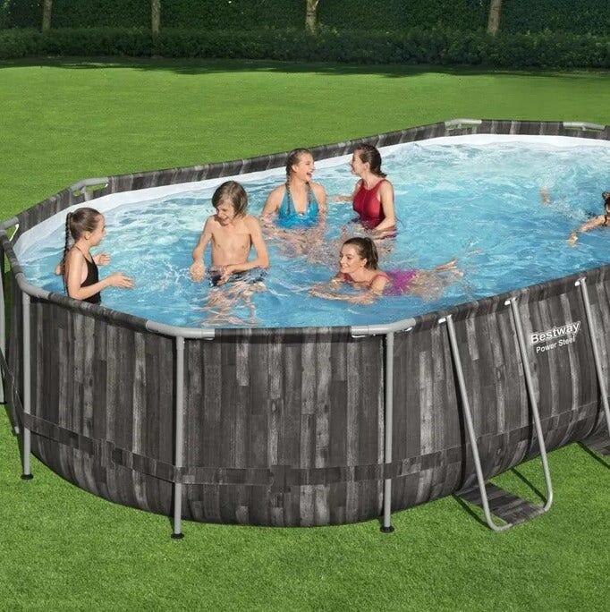 Bestway Power Steel Oval 20ft x 12ft x 48" Above Ground Swimming Pool 2/7