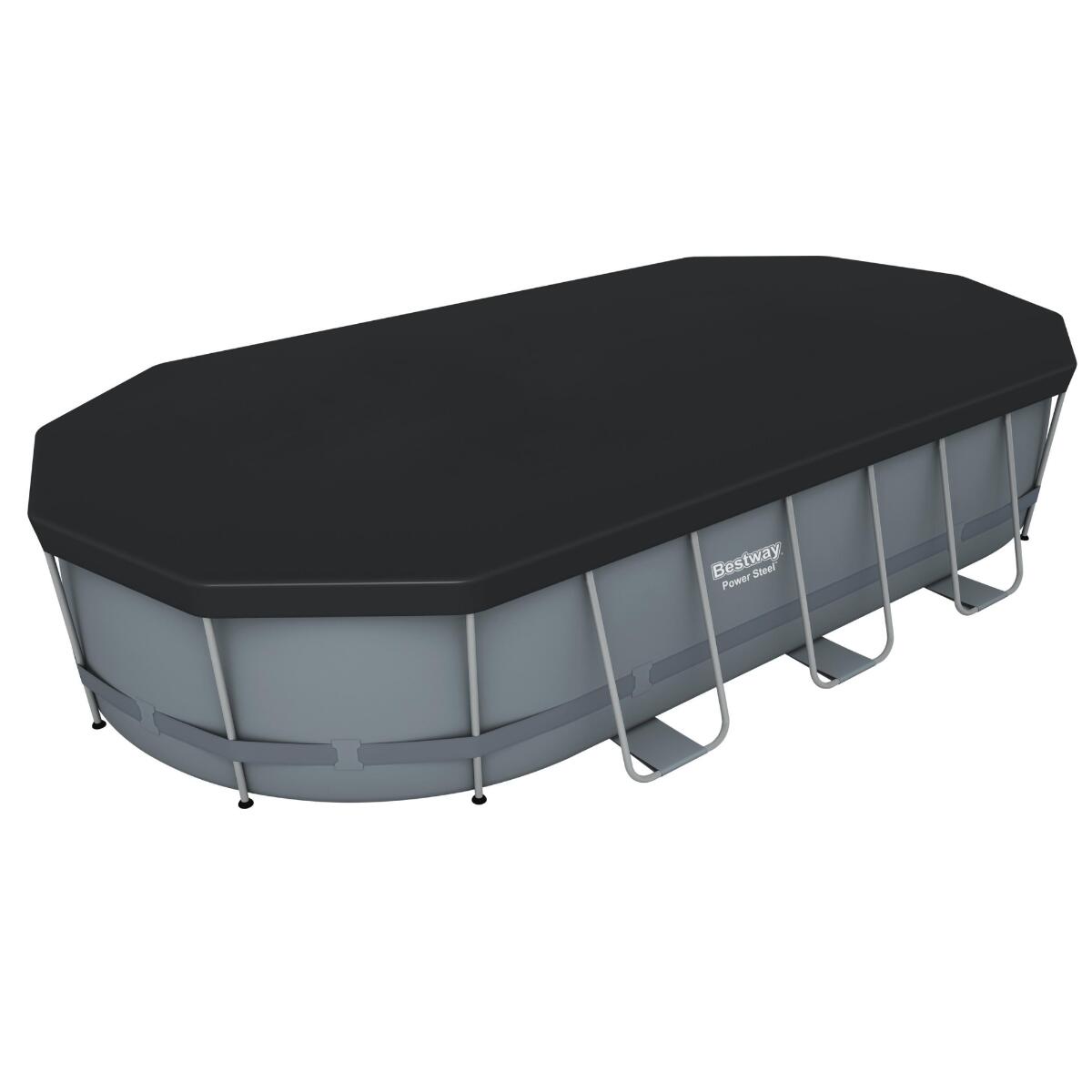 Bestway 18ft x 9ft x 48" Oval Power Steel Above Ground Swimming Pool 5/6