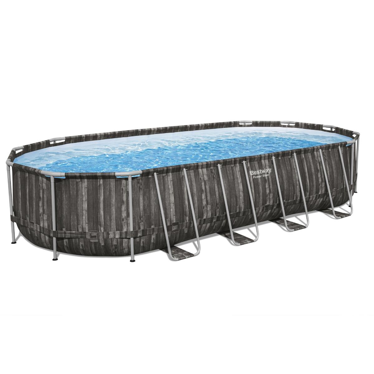 Bestway Power Steel Oval 24ft x 12ft x 52" Above Ground Swimming Pool 1/7