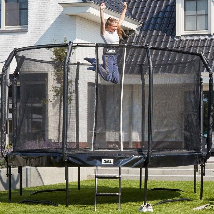 10ft Salta Black Round First Class Edition Trampoline with Enclosure 2/7