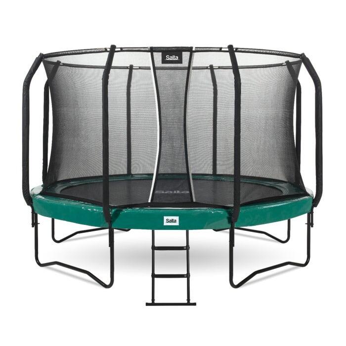10ft Salta Green Round First Class Edition Trampoline with Enclosure 1/7