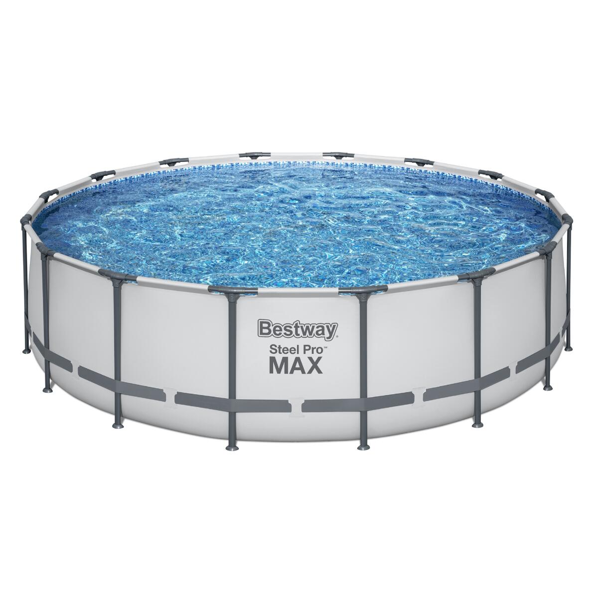 Bestway Round Steel Pro MAX Grey 16ft x 48" Above Ground Swimming Pool 1/7