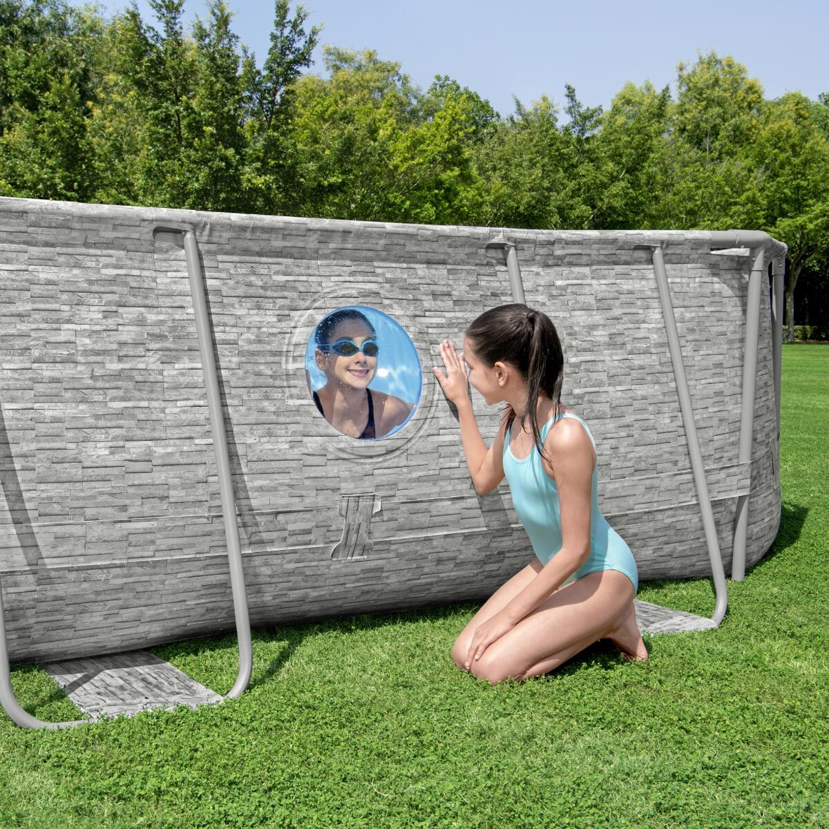 Bestway 16ft x 10ft Oval Power Steel Swim Vista Series II Above Ground Pool 4/6