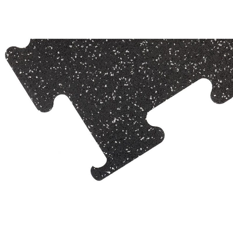 Carrelage Sol Sportif Puzzle 8mm - 100x100 cm - Noir avec Gris