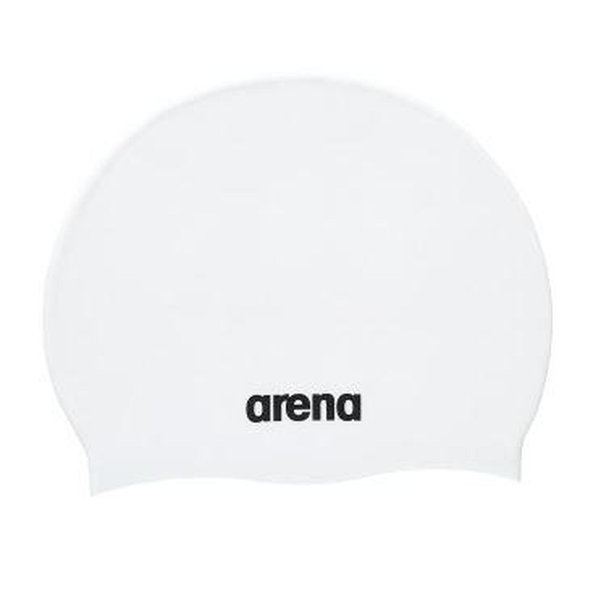 ARENA LOGO 中童啞面矽膠泳帽 - 白色