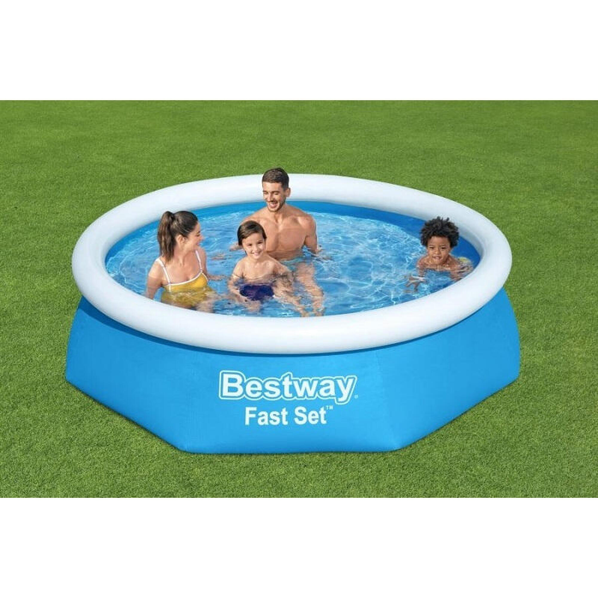 Piscina de criança Bestway Fast Set Ø244x61 cm Filtro de Cartucho 1.249 l/h