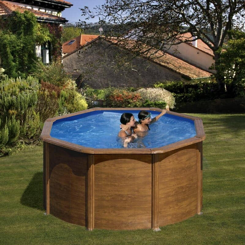 Pacific 240 x 120 cm rond stalen zwembad met houtlook 2/7