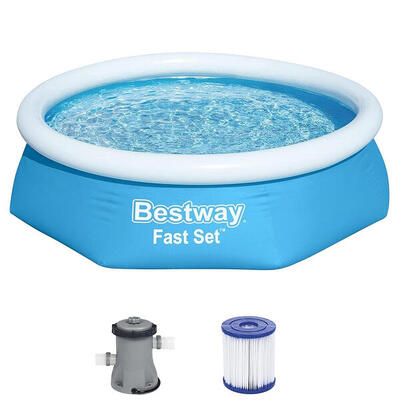 Kinder Schwimmen Pool Mit Filterpumpe - Fast Set leicht grün