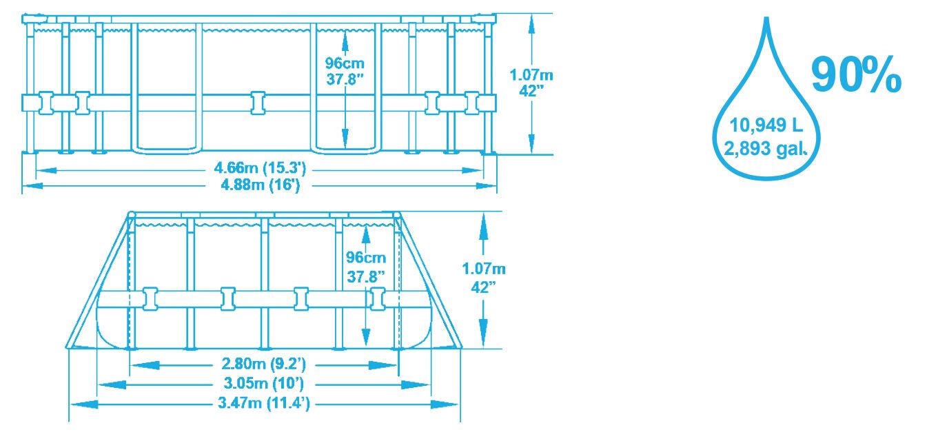 Piscina Desmontable Tubular Bestway Power Steel Oval 488x305x107 cm con Depurado 2/7