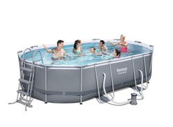 Bestway Piscine hors sol ovale Power Steel 488 x 305 x 107 cm avec accessoires
