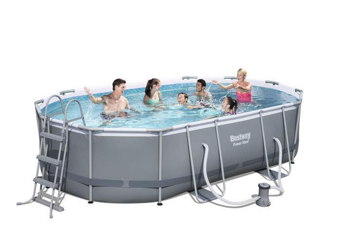 Piscina Desmontable Tubular Bestway Power Steel Oval 488x305x107 cm con Depurado 1/7