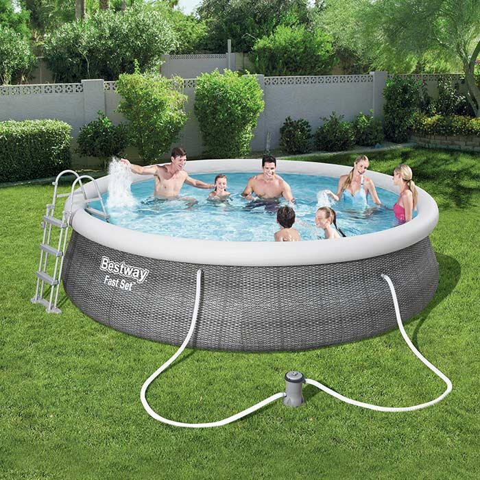 Piscina Hinchable Fast Set Bestway Ratán 457x107 cm con Depuradora Cartucho 2.00 5/7