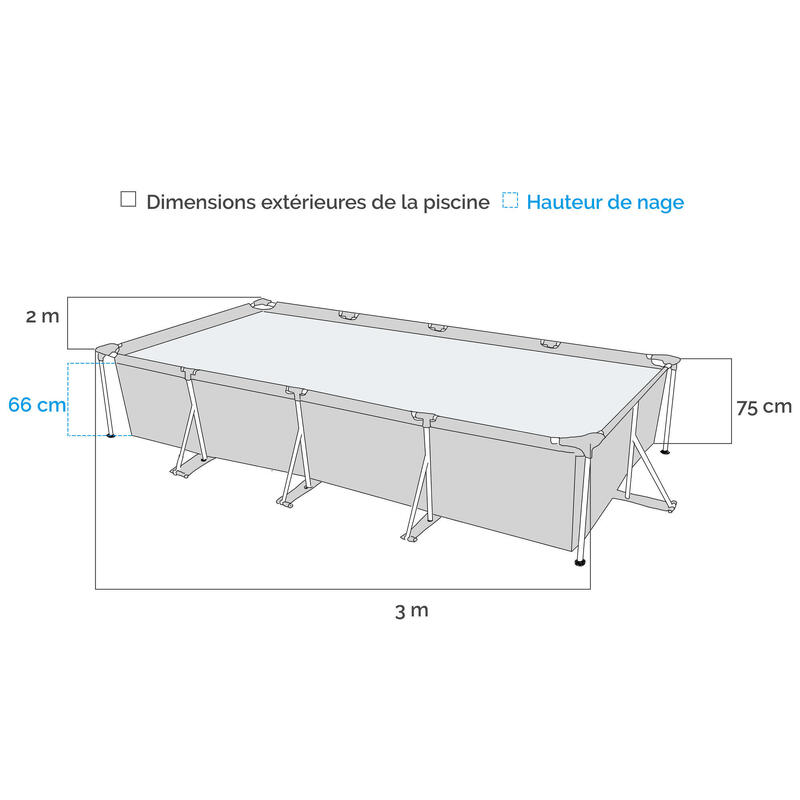 Piscine tubulaire Intex MetalFrame Junior 3 x 2 x 0,75 m