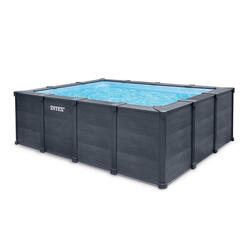 Piscine tubulaire rectangulaire Intex Graphite 4 x 3 x 1,24 m